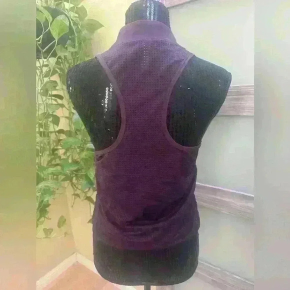 Athleta Hiit It Ruched Sides 1/4 Zip Agate Purple Size M - Picture 2 of 3